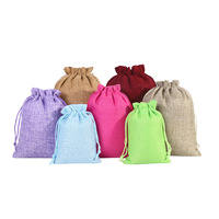 Offre Spéciale pochette en jute avec logo personnalisé sacs à cordon en mousseline de lin et coton fin sacs à provisions de couleur naturelle