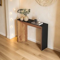 Console d'entrée style Wabi-sabi noire, meuble décoratif simple pour maison d'hôtes, rétro chinois du milieu du siècle, multifonctionnel