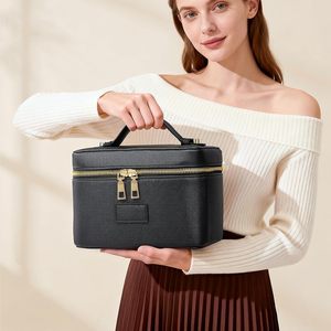 Borsa per Cosmetici Personalizzabile in Pelle PU Impermeabile, Organizer da Viaggio per Trucchi con Divisori - Product Image 1