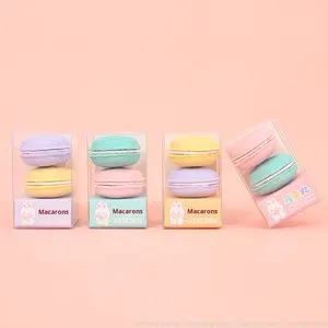 Penghapus tinta warna permen berbentuk Macaron kreatif untuk siswa sekolah dasar menghapus bersih dengan jejak kurang penghapus karet remah - Product Image 4