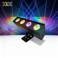 Projecteur COB rectangulaire XJ 4x50W à commande vocale, à quatre faisceaux, pour éclairage de fond de scène, DJ, fête, club