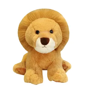 Promozionale personalizzato reale farcito a forma di leone giallo peluche morbidi animali carini giocattoli della buonanotte soffice bambola del leone