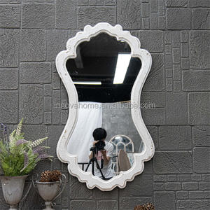 Miroir mural de chambre à coucher en bois rustique blanc crème écologique de 5 mm d'épaisseur, panneau de décoration de fond nordique pour la maison - Product Image 3