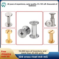 Vis de couplage à rivets cruciformes en acier inoxydable 304 pour albums, carnets de comptes et classeurs de recettes, tailles M4/M5, origine Chine
