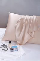 Sarung Bantal Satin Mewah dengan Pola Solid, Ritsleting & Penutup Amplop, Dapat Disesuaikan untuk Penggunaan Hotel, Rumah & Rumah Sakit