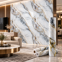 Revêtement mural en pierre artificielle de luxe, rouleau auto-adhésif, 3D, imperméable, amovible, pour la décoration des couloirs et des entrées d'hôtels