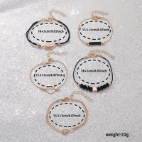 Set Jam Tangan Wanita Mewah Berlapis Berlian dengan Aloi Kuarsa, Bergaya Serbaguna 6-Piece, Gaya Pelajar, Akrilik, Multi Zona Waktu