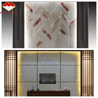 Carreaux de marbre d'onyx blanc rétroéclairés personnalisés, panneau mural de carreaux d'onyx découpés à la taille pour cadre de porte et revêtement