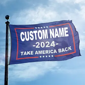 Custom 3x5 Ft Take America Back Save America Great Again I Will Be Back 2024 President Election Outdoor Polyester Flag Banner