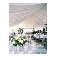 Voilages de plafond blancs infroissables pour tentes de réception extérieures, en tissu soie glacée, pour mariages et fêtes