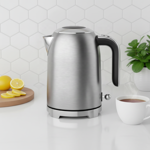 Bollitore Elettrico da 1,7L con Coperchio Automatico a Scomparsa, Facile da Pulire, Elettrodomestico da Cucina, Ebollizione Rapida, Acciaio Inossidabile 304, Senza Fili, per Caffè e Tè - Product Image 1