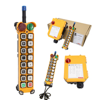 Télécommande industrielle sans fil étanche F24-14S pour grue, interrupteur à bouton-poussoir métallique IP65