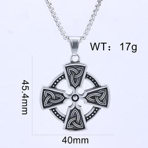 <span class=keywords><strong>2025</strong></span> gros acier inoxydable pendentif collier <span class=keywords><strong>Biker</strong></span> Style Punk celtique noeud hommes cadeau collier bijoux - Product Image 2