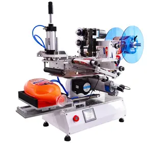 Small Semi Automatic Round Flat Bottle Neck Labeller Bottle Labeling Machine with Date Code Printer