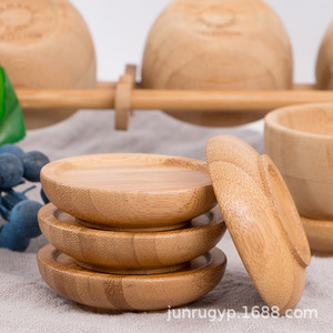 Posavasos de madera redondos de 6 cm de diámetro, alfombrillas aislantes del calor para tazas de té, uso doméstico - Product Image 5