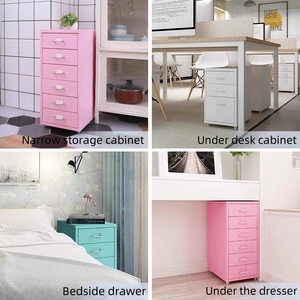 Archivador vertical de 3/6 cajones móvil moderno, muebles de oficina móviles, cómoda de metal debajo del <span class=keywords><strong>escritorio</strong></span> para uso doméstico y hotelero - Product Image 6