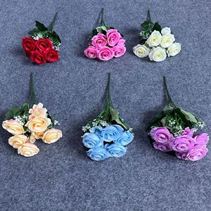 Ramos de Rosas Artificiales, Flores de Seda, Decoración para el Día de San Valentín, Decoración para Bodas, Decoración para el Hogar, Rosas de Amor, Moldeadas por Inyección, Hechas a Mano - Product Image 2