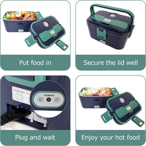 Boîte à lunch électrique 12V/24V/110V 1,8L en acier inoxydable sans BPA, écologique, chauffe-aliments portable pour voiture/camion/usage domestique - Product Image 2