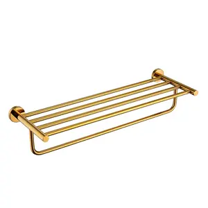 Brushed Gold Bathroom Hardware Set Towel Rail Rack Bar Shelf Wall Mount Bathroom Accessories Towel Racks