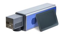 Machine de codage laser CO2 industrielle en ligne, refroidie par air, imprimante laser, machine de marquage de date et de logo sur film plastique PP, bouteille en verre