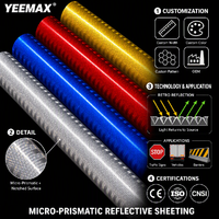 Vinilo Reflectante Imprimible con Tinta Eco Solvente de Grado Comercial, Material de Película para Señalización Vial, Reflectante para Señales de Tráfico