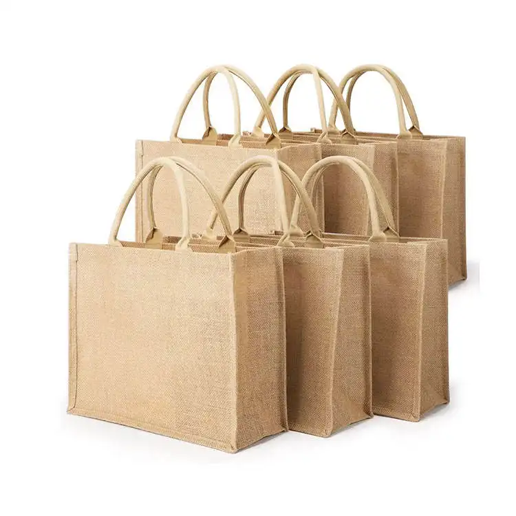 Best Selling Eco Friendly Accept Custom Size Logo Print Plain Shopping Burlap Jute Tote Bag For Embroidery DIY