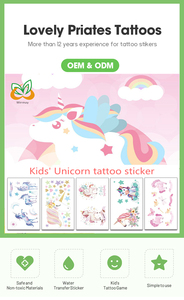 Più venduto <span class=keywords><strong>unicorno</strong></span> temporaneo tatuaggio adesivi per bambini, trasferimento di acqua Glitter Body Art, sicuro e lavabile all'ingrosso per bambini tatuaggi - Product Image 6