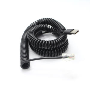 OEM Ethernet <span class=keywords><strong>Cable</strong></span> en espiral <span class=keywords><strong>Cable</strong></span> retráctil USB <span class=keywords><strong>a</strong></span> RJ45 8P8C Red telefónica macho LAN <span class=keywords><strong>Cable</strong></span> en espiral para computadoras portátiles <span class=keywords><strong>de</strong></span> escritorio - Product Image 4