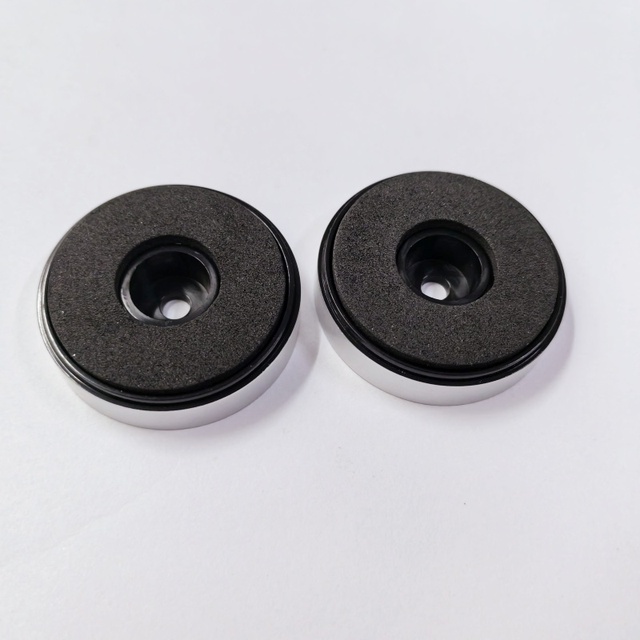 Silver Aluminum and Plastic Speaker Isolation Feet 50x17mm Anti Slip Shock Absorbing Pads for Audio Amplifier CD Player Cabinet