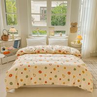 Nouveau concepteur de luxe 100% coton drap de lit housse de couette ensemble reine taille mignon dessin animé motifs floraux doux respirant linge de maison