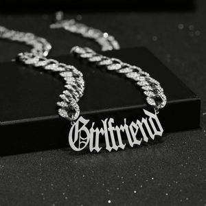 High Quality Cuban Link Diy Fineiced Out <b>Custom</b> <b>Name</b> Jewelry 18K Gold Filled Plate Diamond Neckless Jewelry Men Pendant - Product Image 2