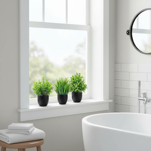 Der Rose Set di 4 Piccole Piante Artificiali Nere per Bagno per Migliorare l'Aspetto Verde in Spazi Limitati - Product Image 3