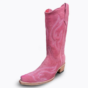 <span class=keywords><strong>Botas</strong></span> Altas de Tacón Bajo con Punta Cuadrada y Bordado en Gamuza Rosa Personalizadas Xinzirain, <span class=keywords><strong>Botas</strong></span> Altas hasta la Rodilla Estilo Vaquero Occidental para <span class=keywords><strong>Mujer</strong></span> - Product Image 1