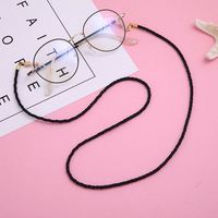 Cordon en cuir PU noir pour lunettes de lecture, support de lunettes, chaîne pour lunettes de soleil
