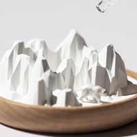 Diffuseur d'arômes en pierre de diatomite en forme de montagne noir et blanc, sans flamme, pour la décoration intérieure, ornement personnalisable