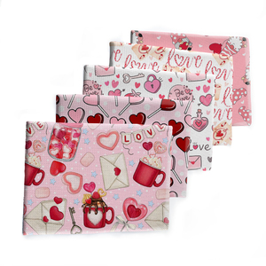 Sevgililer Günü Baskılı Mermi Kabarcık Dokulu %100 Polyester Anti-Statik Esnek Kumaş Kız Çocuk Aksesuarları El İşi Çantası için - Product Image 1