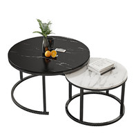Mesa de Centro Redonda Dorada de Estilo Moderno y Minimalista para Salas de Estar Pequeñas; Diseño de Lujo Ligero y Moderno, Tamaño Compacto