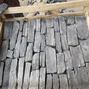 Factory supply Quartz green grey wall stone rock quartz stack ledge slate tile stone for wall sheet decoration