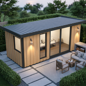 Cabaña Prefabricada Moderna, Mini Oficina para Jardín, Estructura de Acero, Paneles Aislantes, Solución de Vivienda Portátil <span class=keywords><strong>ADU</strong></span> - Product Image 1
