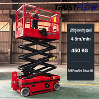 Plateforme élévatrice à ciseaux électrique autopropulsée en acier haute résistance, 6 m, 450 kg, plateforme de travail mobile