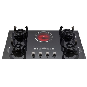 Elettrodomestici da Cucina, Piano Cottura a <span class=keywords><strong>Gas</strong></span> Integrato a 5 Fuochi con Piano in Vetro Temperato, Fornello a <span class=keywords><strong>Gas</strong></span> ed Elettrico - Product Image 2