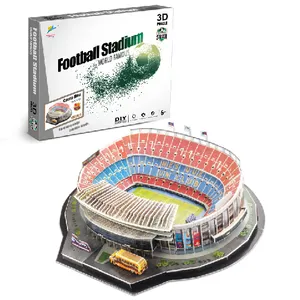 Sıcak satış DIY 3D yapboz oyuncak öğrenme eğitim oyuncaklar dünya futbol stadyumu monte bina modeli bulmaca oyuncaklar yetişkin/çocuklar için