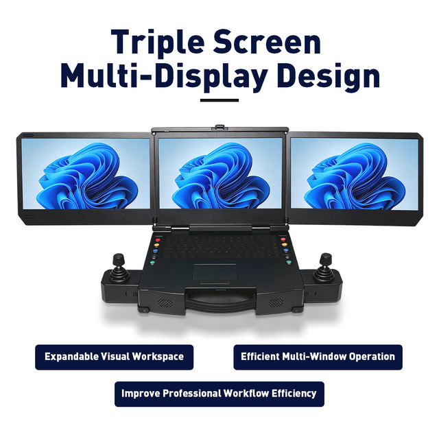 Portable Triple Screen UAV Ground Control Station Intel I9-12900H RTX4060 16GB DDR6 512GB SSD High Brightness Display Waterproof