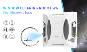 Robot de nettoyage de vitres automatique W6, corps ultra-fin de 8,6 cm, trajectoire en Z et N, double réservoir de pulvérisation, corde de sécurité, robot de nettoyage de vitres - Product Image 2