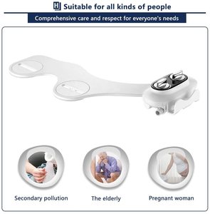 Bidet de lavado femenino <span class=keywords><strong>frontal</strong></span> y trasero no eléctrico, accesorio de inodoro con boquilla doble de autolimpieza, bidé de inodoro de agua dulce - Product Image 2