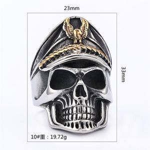 Anneaux de mode en gros de style punk, crâne, vétéran de la Seconde Guerre mondiale, marine, bijoux fins pour hommes et femmes - Product Image 5