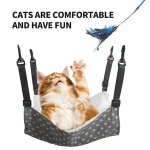Hamaca para Gatos de Tela de Terciopelo Transpirable Ajustable con Gancho para Colgar, Nido y Juguete de Escalada para Gatos - Product Image 5