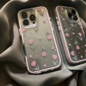 เคสโทรศัพท์ลายดอกทิวลิปสีชมพูอ่อน เหมาะสำหรับ iPhone 17 Pro Max สำหรับ Apple 16  แบบมีสไตล์ ป้องกันได้ดี - Product Image 4