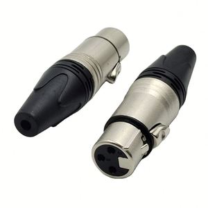 Carcasa de Metal <span class=keywords><strong>XLR</strong></span> <span class=keywords><strong>Conector</strong></span> macho hembra de 3 pines Pin de contacto niquelado 3 núcleos Enchufe macho hembra Microfono <span class=keywords><strong>XLR</strong></span> <span class=keywords><strong>Conector</strong></span> de 3 pines - Product Image 2