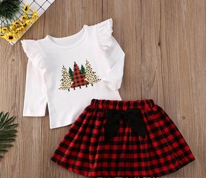 Conjuntos de Ropa Navideña para Niños, Ropa de Bebé, Traje de Falda a Cuadros de Santa Claus para Niñas, Hecho en China - Product Image 3